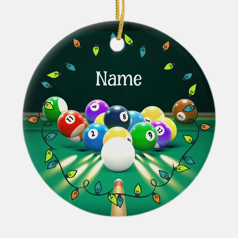 billiard player christmas ornament pool table ceramic ornament - Billiard Gifts