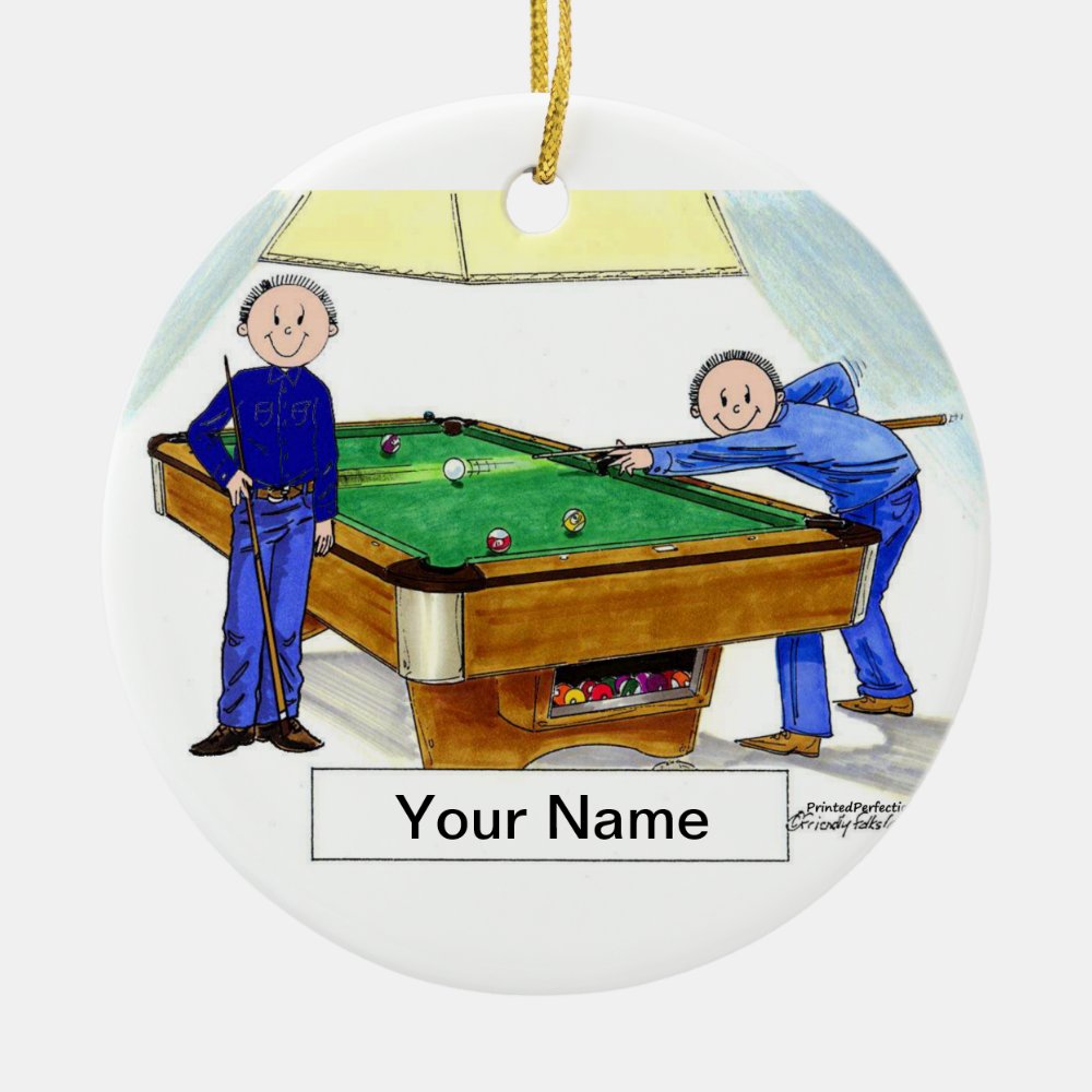billiards pool players male male ceramic ornament - Billiard Gifts