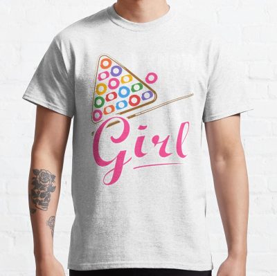 I Know I Play Like A Girl Funny 8-Ball Pool Billiard Player Print T-Shirt Official Billiard Merch