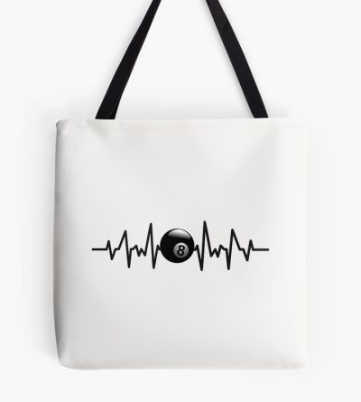 8 Ball Heartbeat Tote Bag Official Billiard Merch