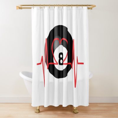 Heartbeat Billiard Shower Curtain Official Billiard Merch