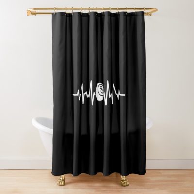 8 Ball Heartbeat Shower Curtain Official Billiard Merch