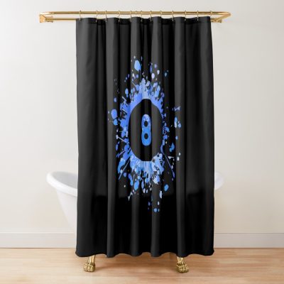 Pool Billiard 8 Ball Color Splash Shower Curtain Official Billiard Merch