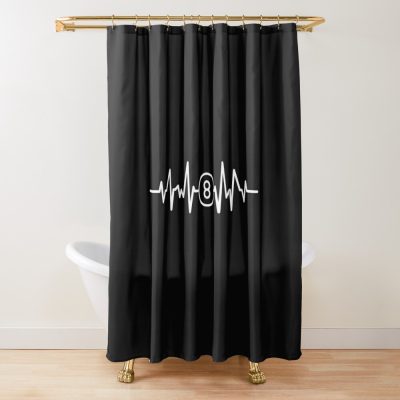 8 Ball Heartbeat Shower Curtain Official Billiard Merch