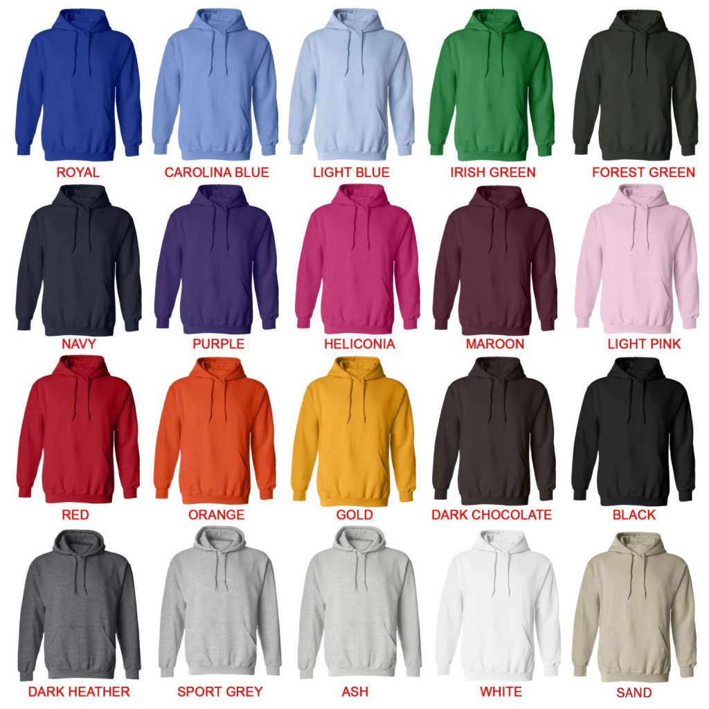 hoodie color chart - Billiard Gifts